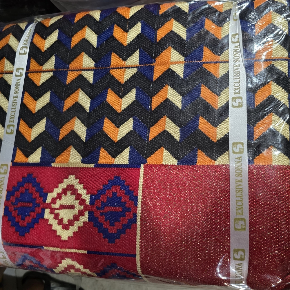 Ghana African Original Handwoven Kente Cloth - Full Piece Red